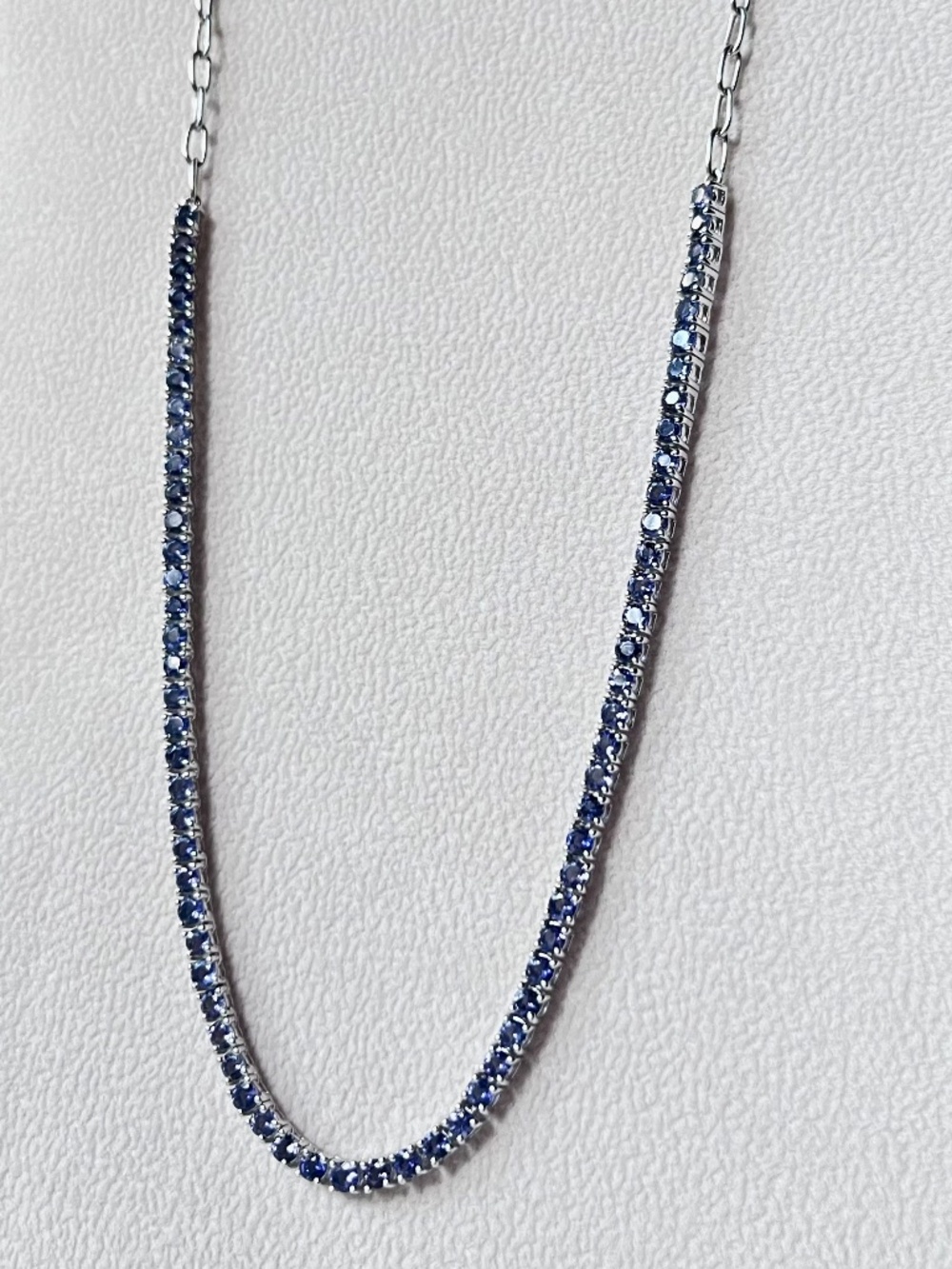 N061 | Genuine Iolite Paperclip Chain Necklace